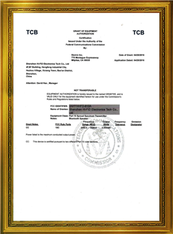 FCC for HFD-810A